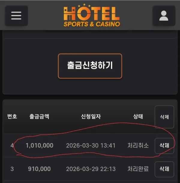 호텔 카지노 먹튀 증거