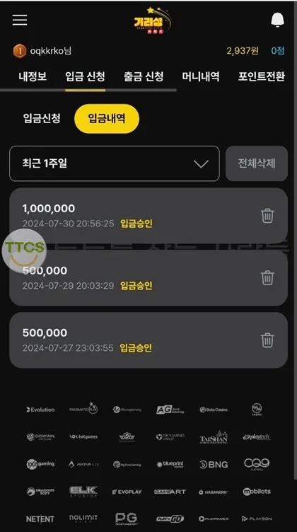 기라성 먹튀 증거
